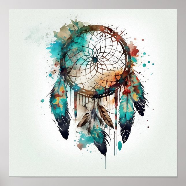 Native American Dreamcatcher Art Print Poster (Front)