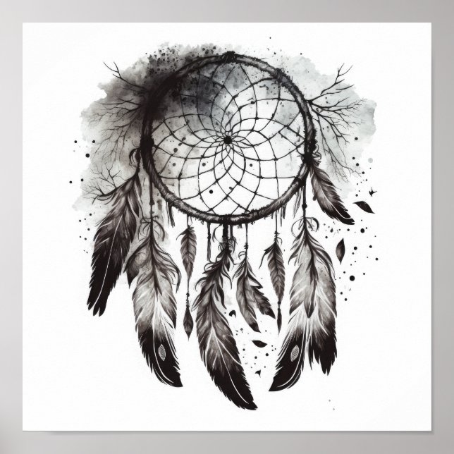 Native American Dreamcatcher Art Print Poster (Front)