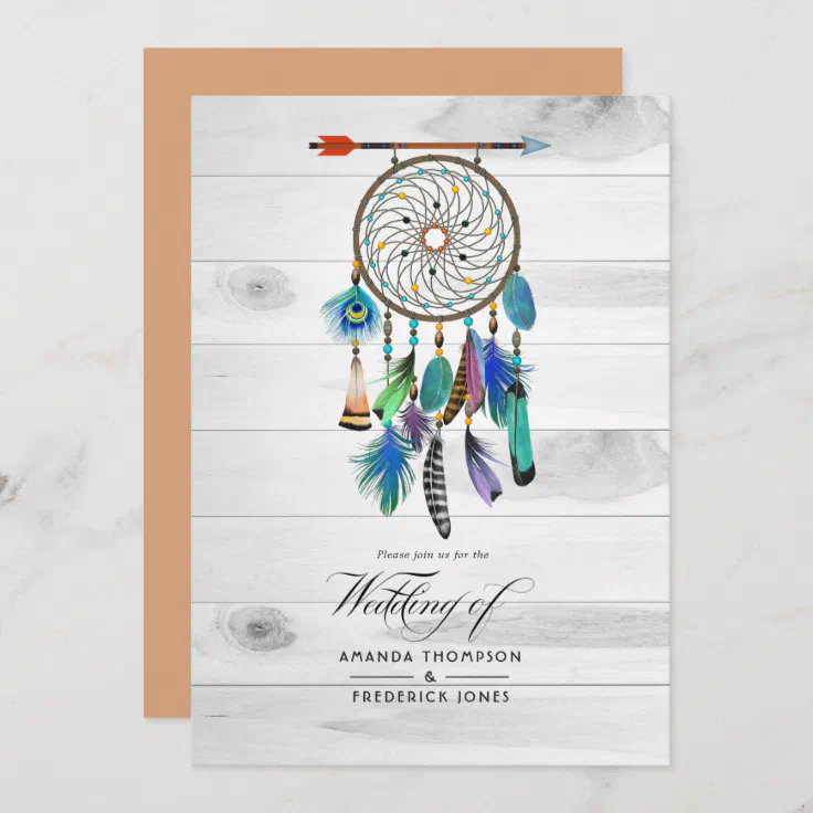 Native American Dreamcatcher Bohemian Wedding Invitation Zazzle