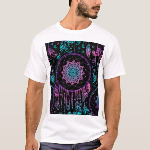 Native American Dreamcatcher Moon Pattern T-Shirt
