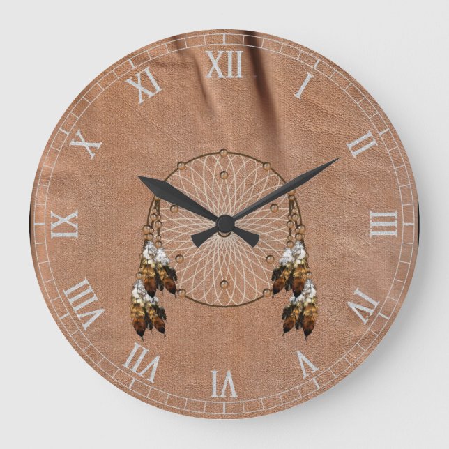 Native American Dreamcatcher Wall Clock (Front)