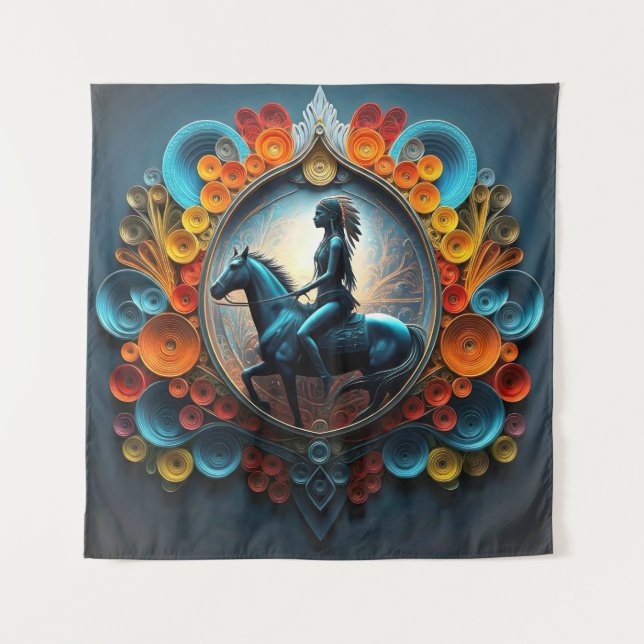 "Native American Dreamscape" Tapestry (Front)