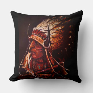 Native American "El Reno Chief" Throw Pillow