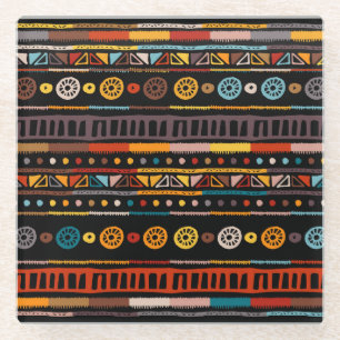 Native American Essence: Ethnic Vintage Glass Coaster