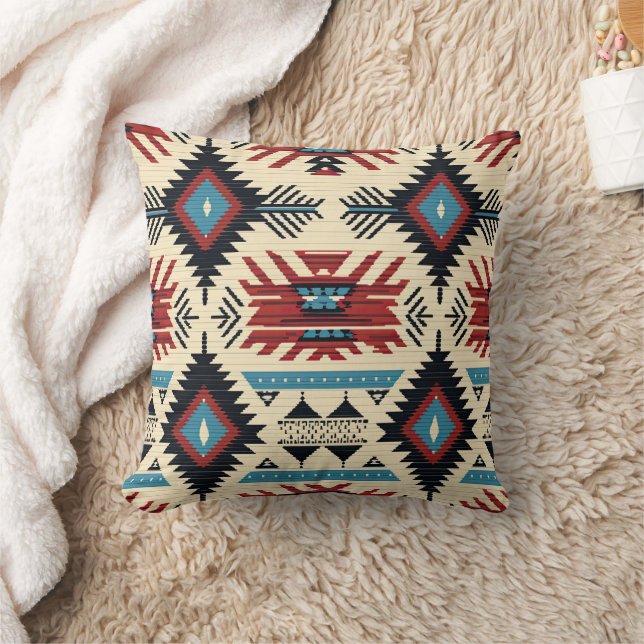 Native American Ethnic Art Tribe Pattern Vintage Cushion (Blanket)