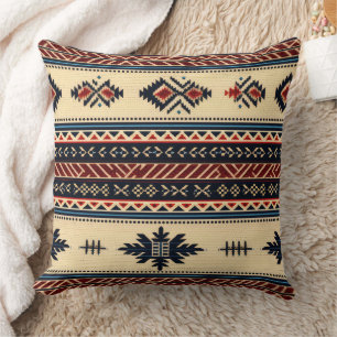 Native American Ethnic Art Tribe Pattern Vintage Cushion