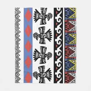 Native American Ethnic Illustration Fleece Blanket