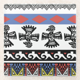 Native American Ethnic Illustration Glass Coaster