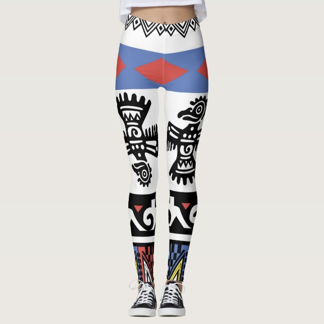 Native American Ethnic Illustration Leggings (Front)