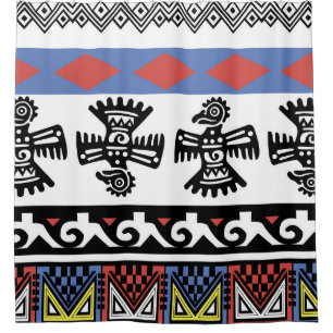 Native American Ethnic Illustration Shower Curtain
