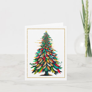 Native American Feather Christmas Tree Card