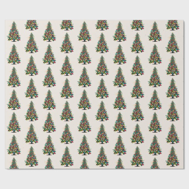 Native American Feather Christmas Tree  Wrapping Paper (Flat)