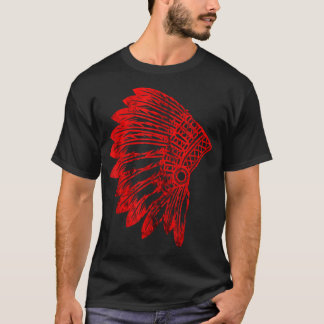 Native American Feather Headdress Indian Chief Tri T-Shirt