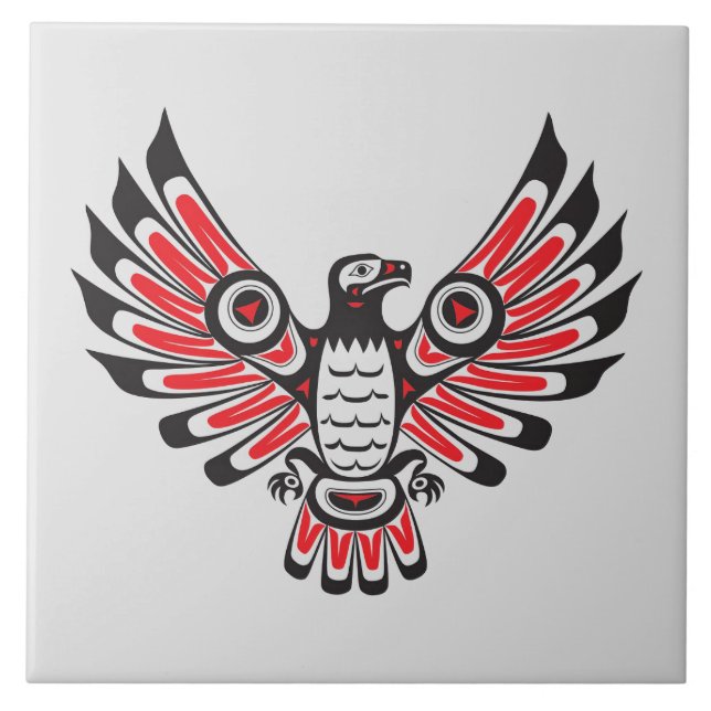 Native American Fire Bird Ceramic Tile (Front)