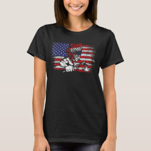 Native American Flag Indian Headdress July 4th In T-Shirt