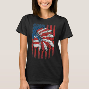 Native American Flag Usa Cherokee Indigenous Peop T-Shirt