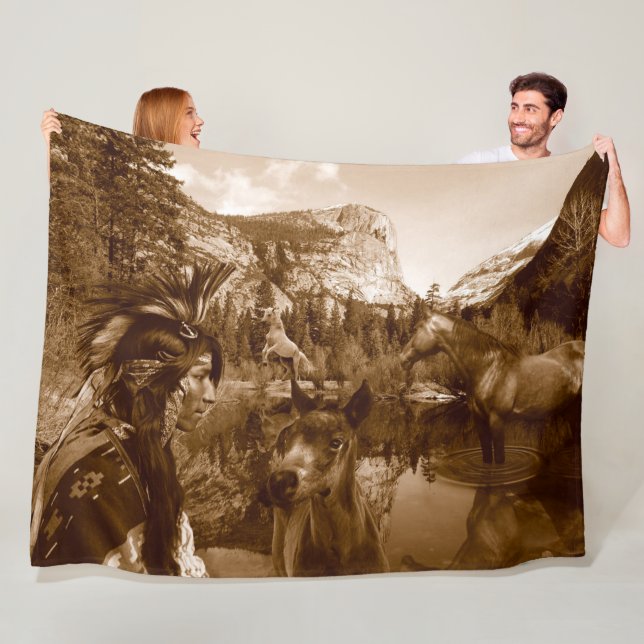 NATIVE AMERICAN FLEECE BLANKET (In Situ)