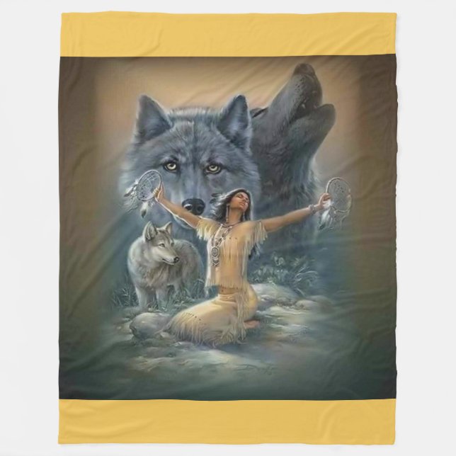 native american fleece blanket (Front)