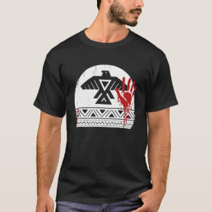 Native American For Men Women Red Hand Thunderbir T-Shirt