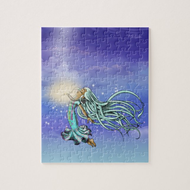 Native American Girl Colourful Sky Jigsaw Puzzle (Vertical)