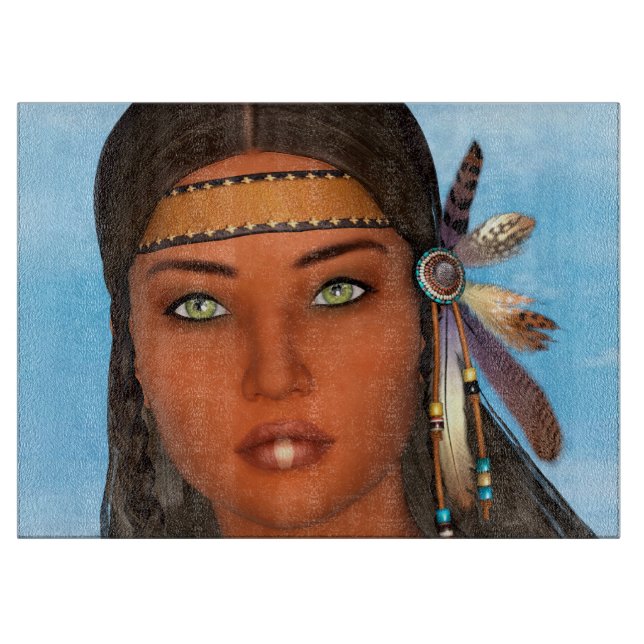 Native American Girl Cutting Board (Front)