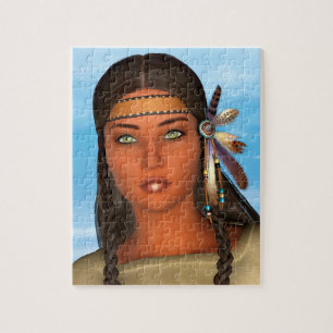 Native American Girl Jigsaw Puzzle