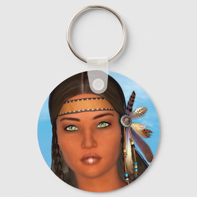 Native American Girl Key Ring (Front)