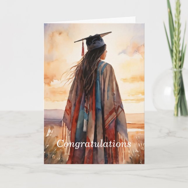 Native American Girl's Graduation Card (Front)