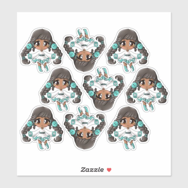 Native American Girls Sticker (Sheet)