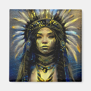 Native American- Gold Feather Magnet