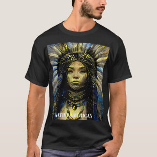 Native American- Gold Feather= T-Shirt