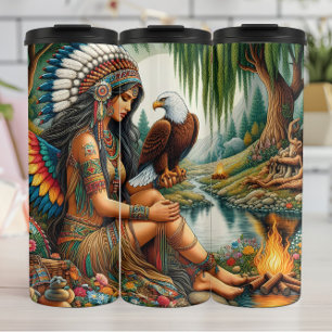 Native American Guardian Spirit of the Wilderness. Thermal Tumbler