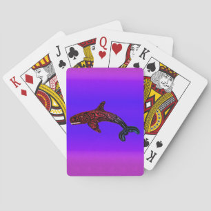 Native American Haida Killer Whale Orca Art Playing Cards