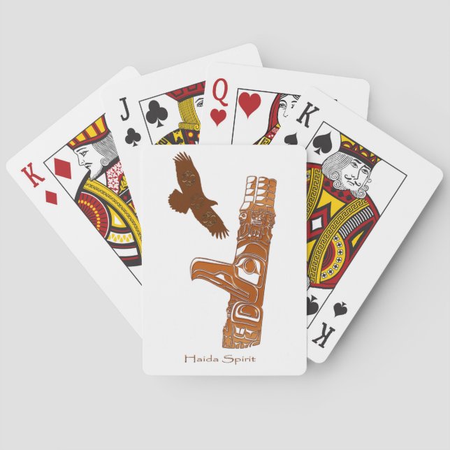 Native American Haida Totem Pole Card Deck (Back)