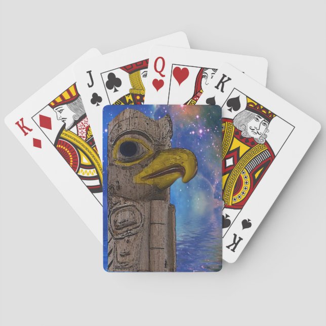 Native American Haida Totem Pole Card Deck (Back)