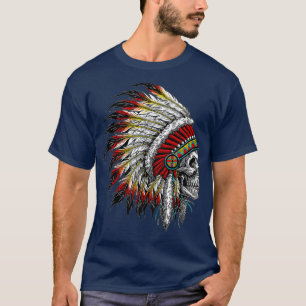 Native American Headdress Skull  T-Shirt