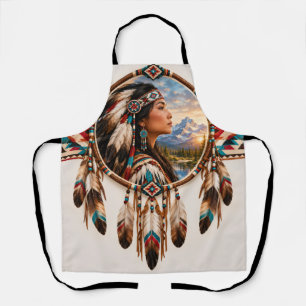 Native American Heritage Dreamcatcher Art Print Apron