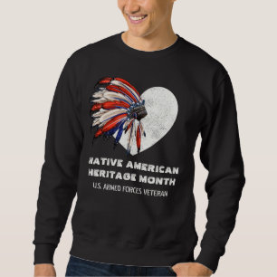 Native American Heritage Month Headdress Veteran Sweatshirt
