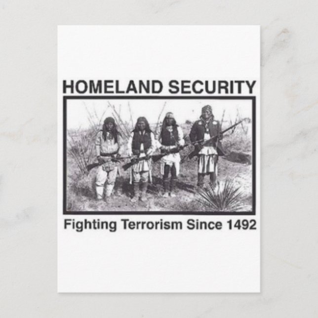 Native American Homeland Security T-shirts Postcard (Front)