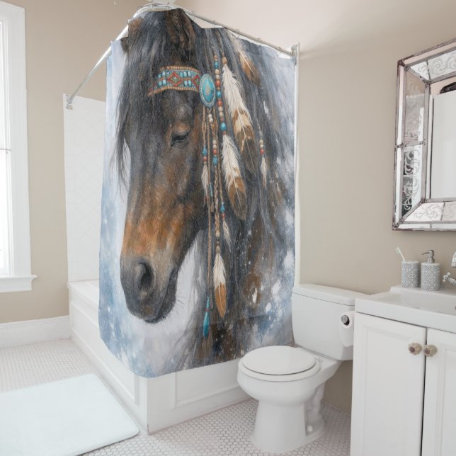 Native American Horse - Shower Curtain (In Situ)