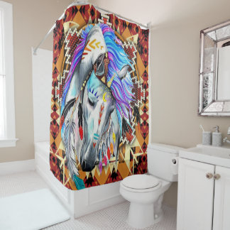 Native American Horse Shower Curtain