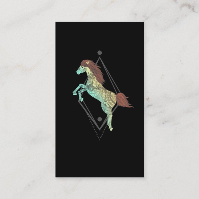 Native American Horse Tribal Illustration Business Card (Front)