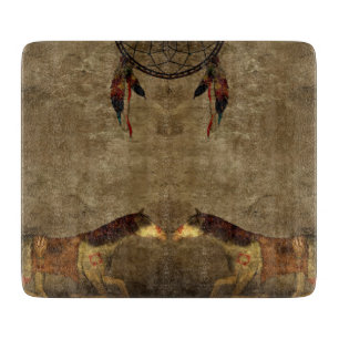 Native American Horses & Dream Catcher Cutting Board