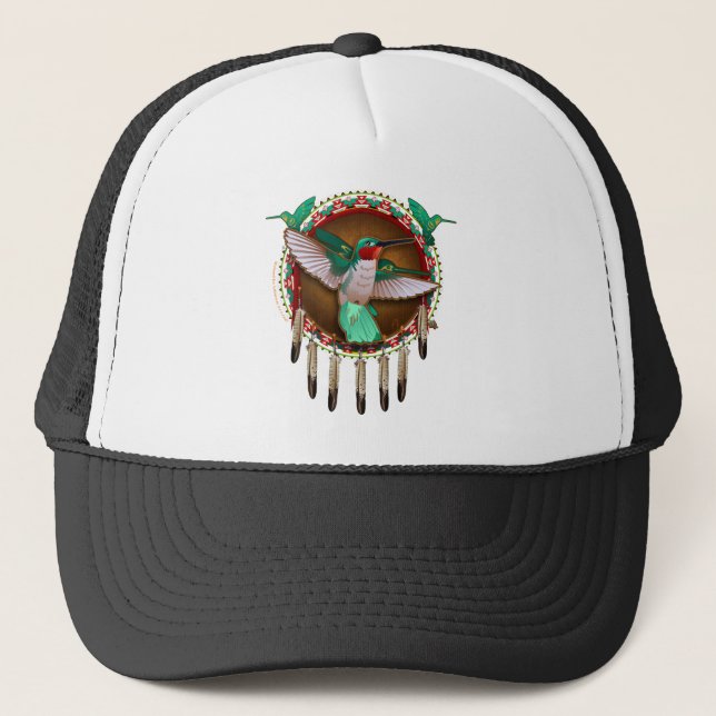 Native American hummingbird design Trucker Hat (Front)