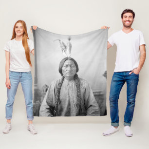 Native American Icon: Lakota Leader Sitting Bull   Fleece Blanket