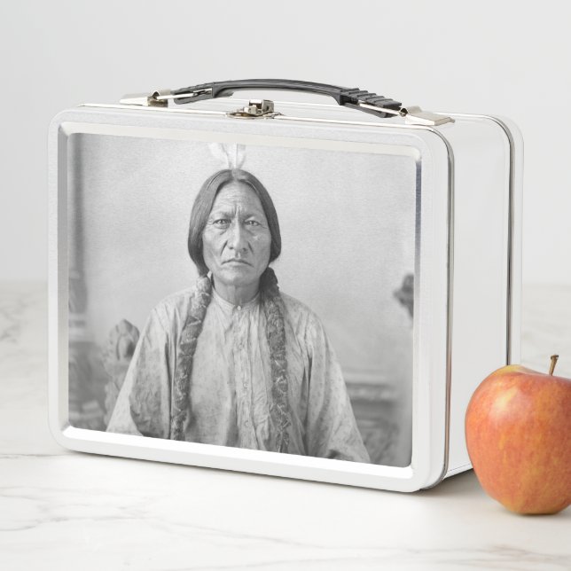 Native American Icon: Lakota Leader Sitting Bull   Metal Lunch Box (In Situ)