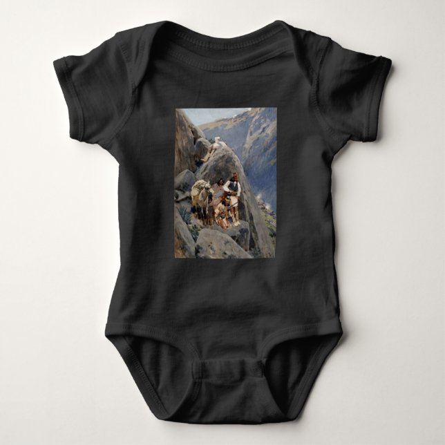 Native American Icons: Apache Warriors, US Cavalry Baby Bodysuit (Front)