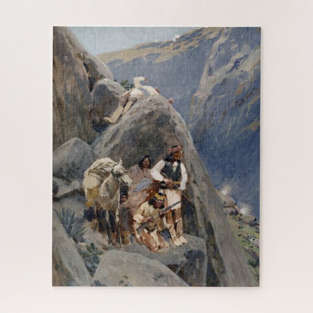 Native American Icons: Apache Warriors, US Cavalry Jigsaw Puzzle (Vertical)