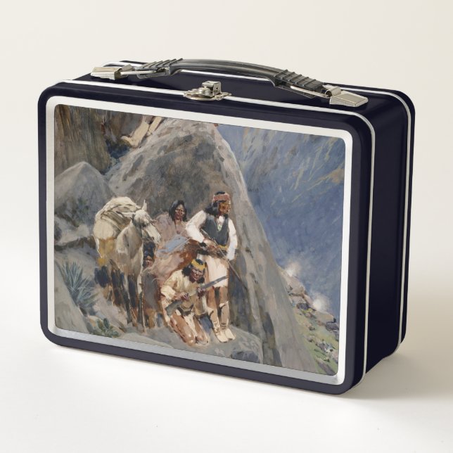 Native American Icons: Apache Warriors, US Cavalry Metal Lunch Box (Front)