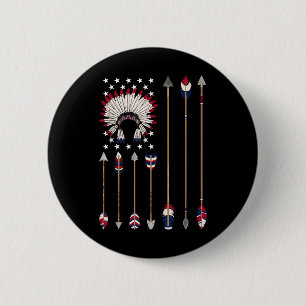 Native American Indian 4th Of July Indigenous Amer 6 Cm Round Badge